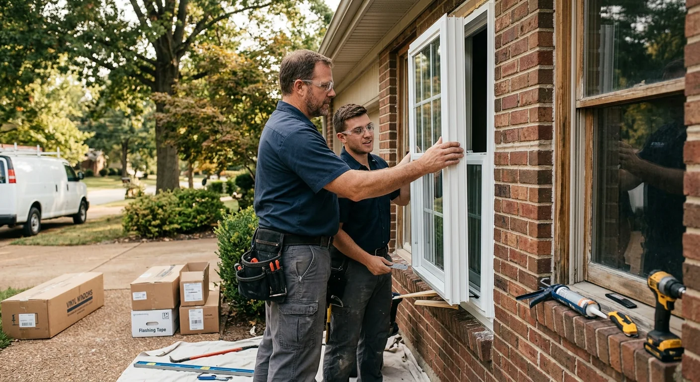 Basement egress window installation meeting safety code in Chesterfield